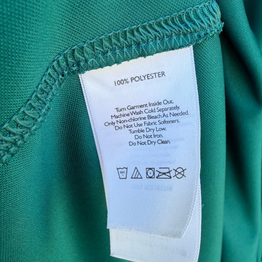 Eddie Bauer Motion Mens Polo Shirt T2XL Tall Green Performance Short Sleeve‎